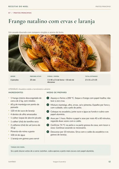 Página 12 do eBook: frango natalino com ervas e laranja