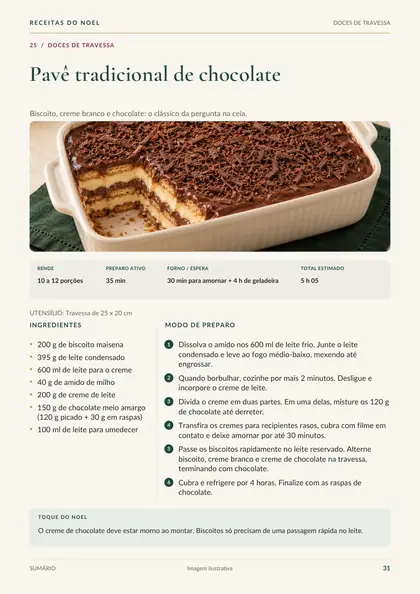 Página 31 do eBook: pavê tradicional de chocolate